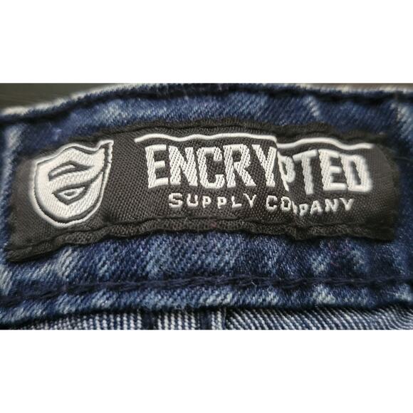 Big Men Jeans Encrypted Supply Company Acid Washed Size 46x30 Good Condition - Picture 7 of 7